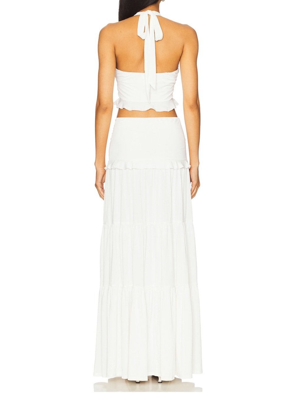 Noelle Maxi Skirt Set in White - Picture 3 of 10
